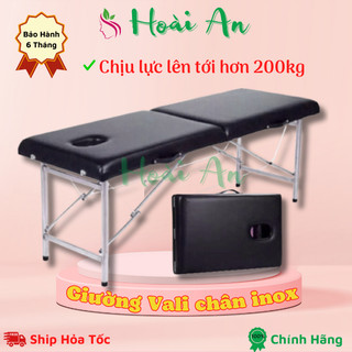 Giường vali chân inox chắc chắn full phụ kiện | Giường vali gấp gọn | Giường spa Va ly gấp gọn