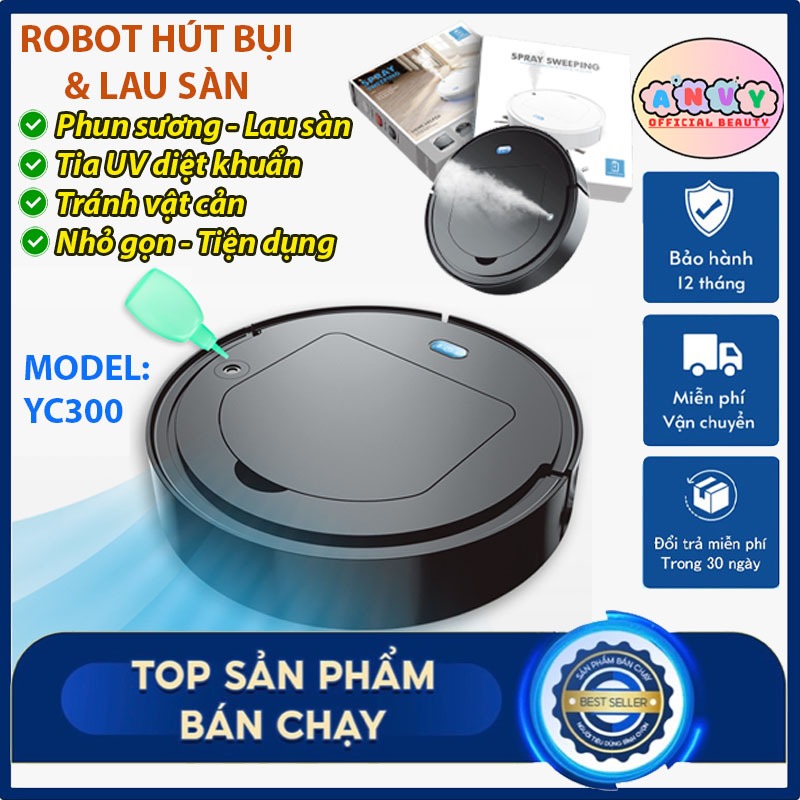 Robot Hút Bụi, Robot Hút Bụi Lau Nhà Phun Sương C01 - Hút Siêu Mạnh 8000pa, Máy Hút Bụi Thông Minh Cho Gia Đình