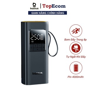 Bơm Tích Điện Mini Cầm Tay Cho Ô Tô, Xe Máy Baseus SuperMini Pro Car Inflator Pin 4000mah Bơm 6-8p Lốp R175 Dừng Khi Đầy
