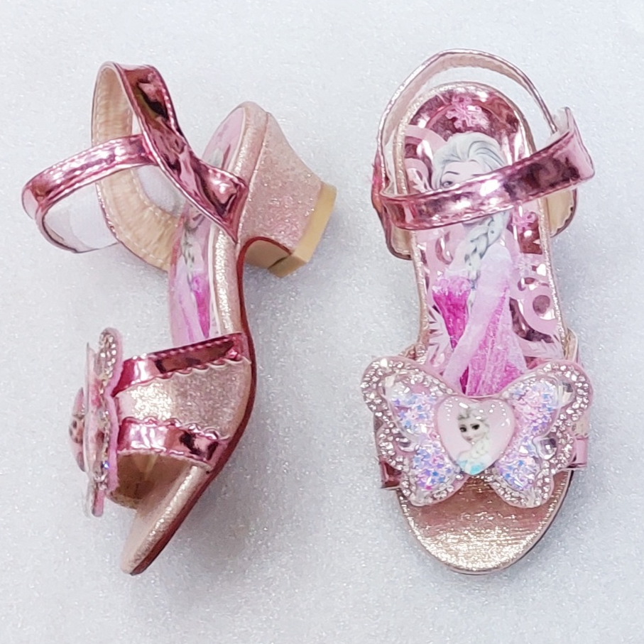 Dép sandal cho bé cao gót, dép quai nơ công chúa Elsa cho bé gái từ 3 ->10 tuổi DSD01.