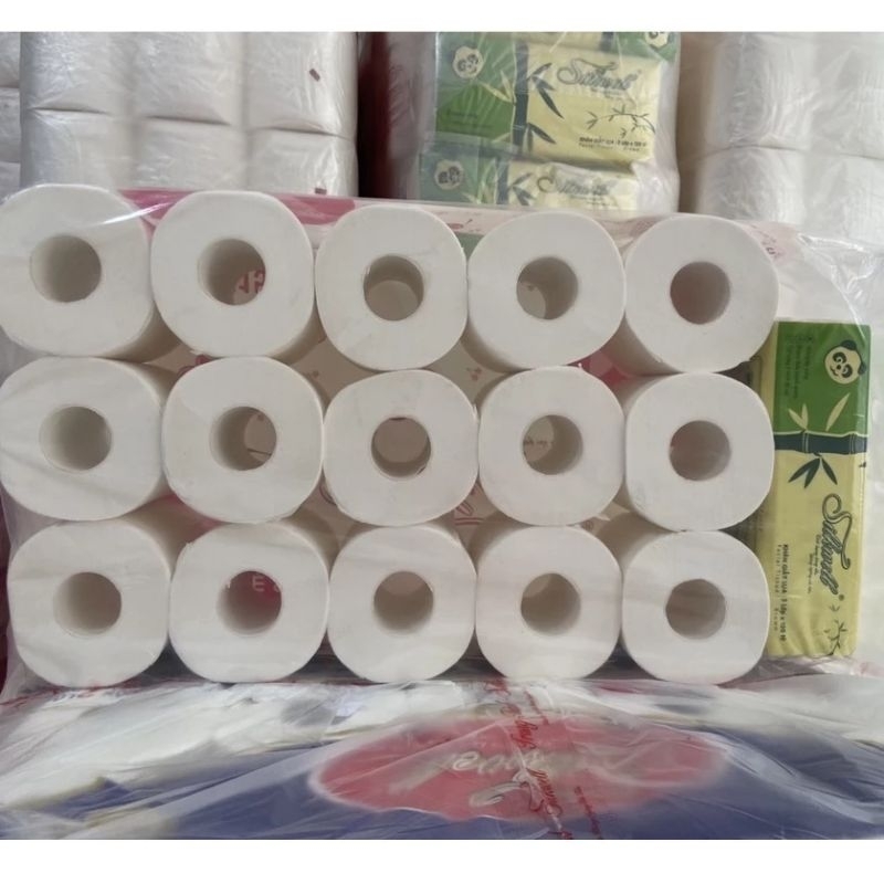 Giấy vệ sinh HÀ NỘI 3 lớp dai mịn 1 bịch 10 cuộn  dai mịn màng