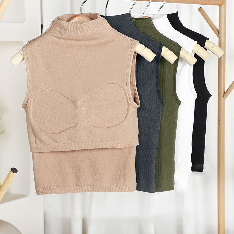 Áo sát nách cổ 3 phân MINCHI  thun tăm có sẵn lót đệm loại 1 hàng QC