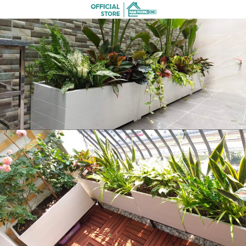 Chậu nhựa composite kích thước 50x20x20cm, cm, 63x25x25 cm và 60x35x35 cm cực bền