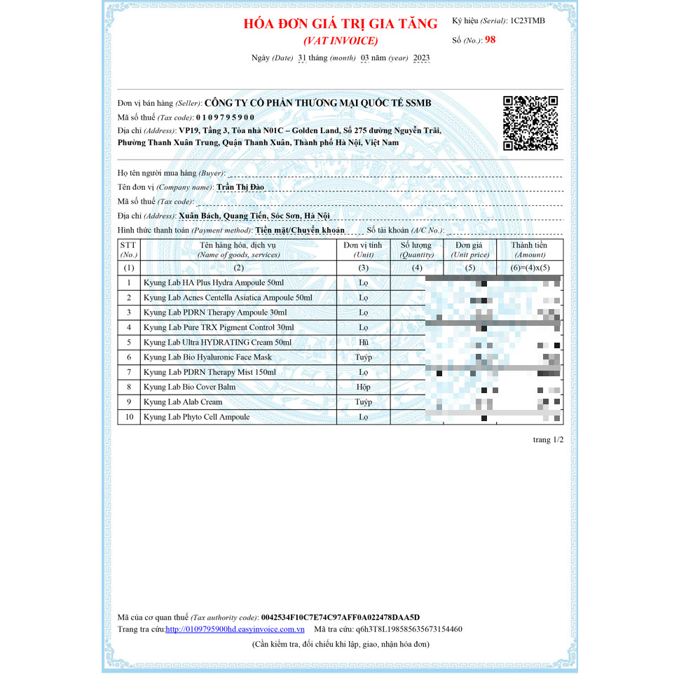 Serum HA KyungLab 50ml, tinh chất hab5, serum phục hồi da, cấp ẩm, căng bóng, trắng da, nâng tone