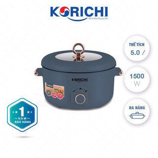 Nồi lẩu điện đa năng cao cấp Korichi KRC-3554 chống dính tốt, dễ dàng vệ sinh