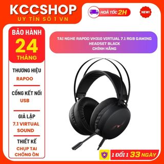 Tai nghe rapoo vh310 virtual 7.1 rgb gaming headset black chính hãng
