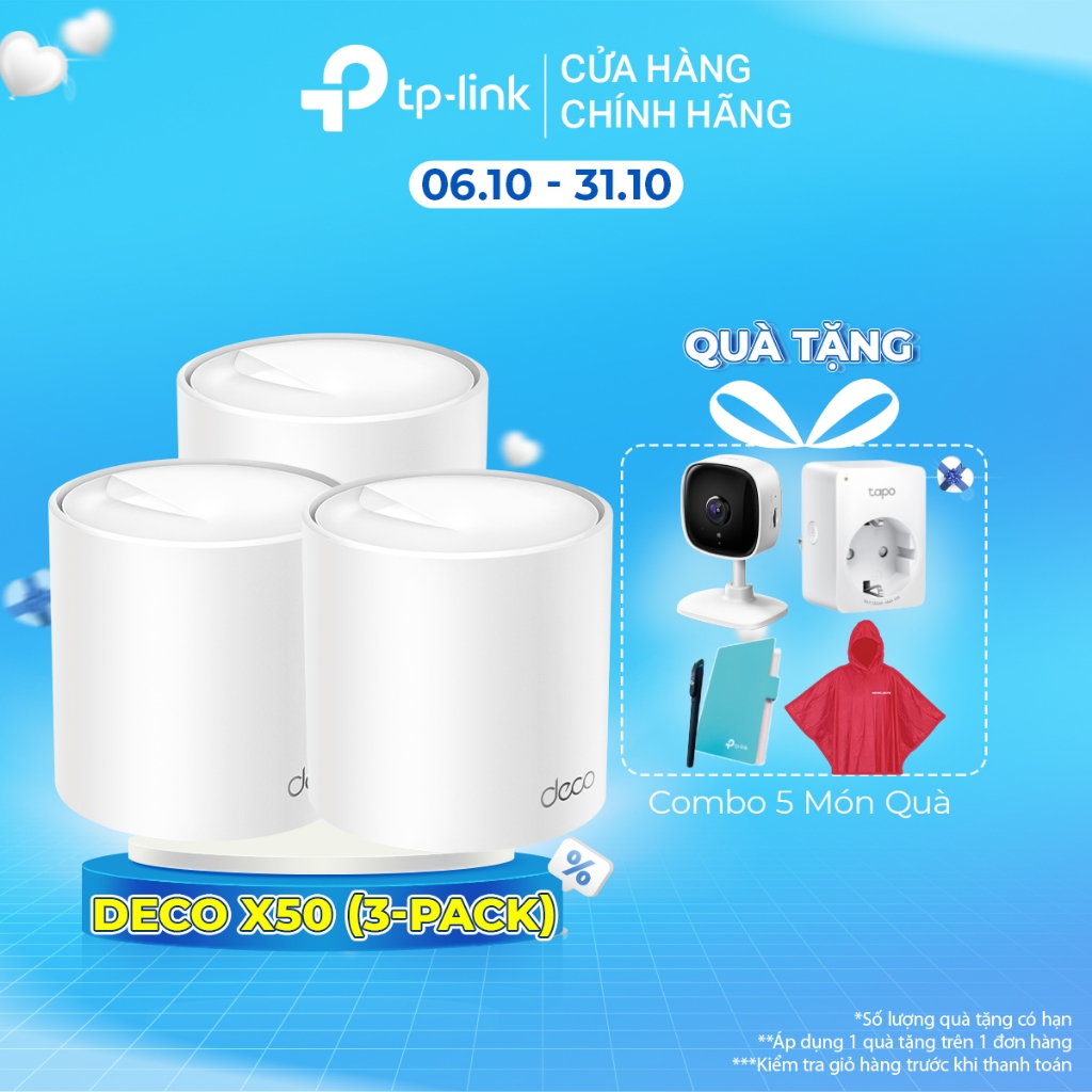 [Hỏa Tốc] Bộ Phát Wifi Mesh TP-Link Deco X50 Chuẩn WiFi 6 AX3000