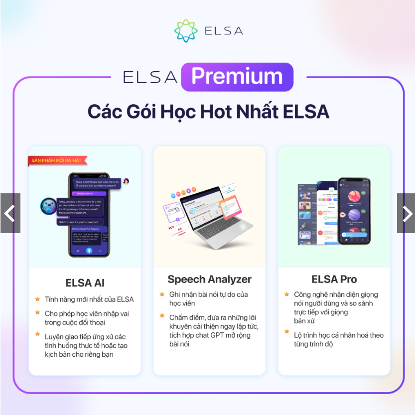 ELSA Premium 1 Năm bao gồm