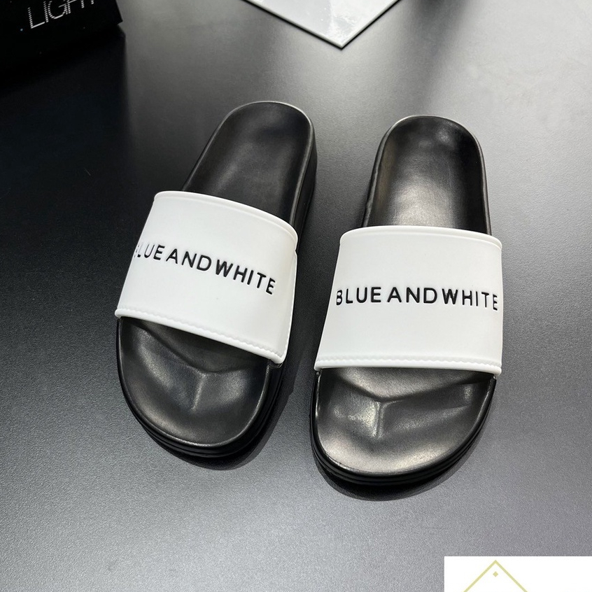 Dép ulzzang Nam Nữ phong cách Hàn Quốc - Dép Quai Ngang Blue And White0