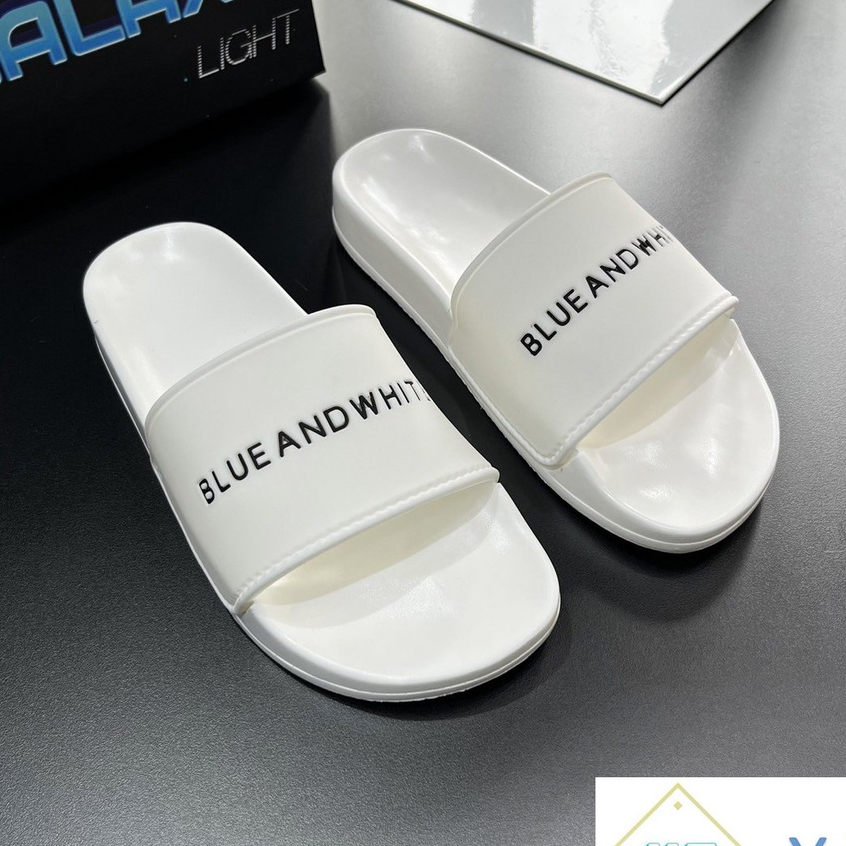 Dép ulzzang Nam Nữ phong cách Hàn Quốc - Dép Quai Ngang Blue And White0