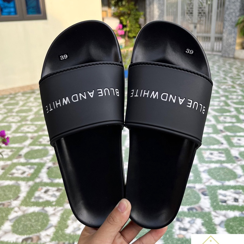 Dép ulzzang Nam Nữ phong cách Hàn Quốc - Dép Quai Ngang Blue And White0