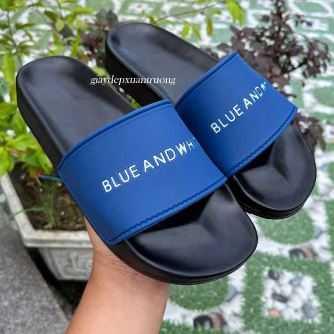 Dép ulzzang Nam Nữ phong cách Hàn Quốc - Dép Quai Ngang Blue And White