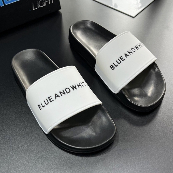 Dép ulzzang Nam Nữ phong cách Hàn Quốc - Dép Quai Ngang Blue And White