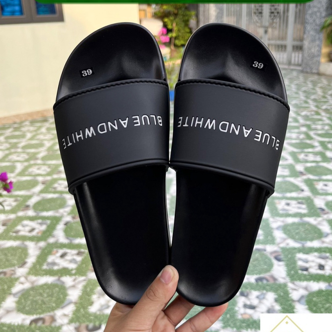 Dép ulzzang Nam Nữ phong cách Hàn Quốc - Dép Quai Ngang Blue And White