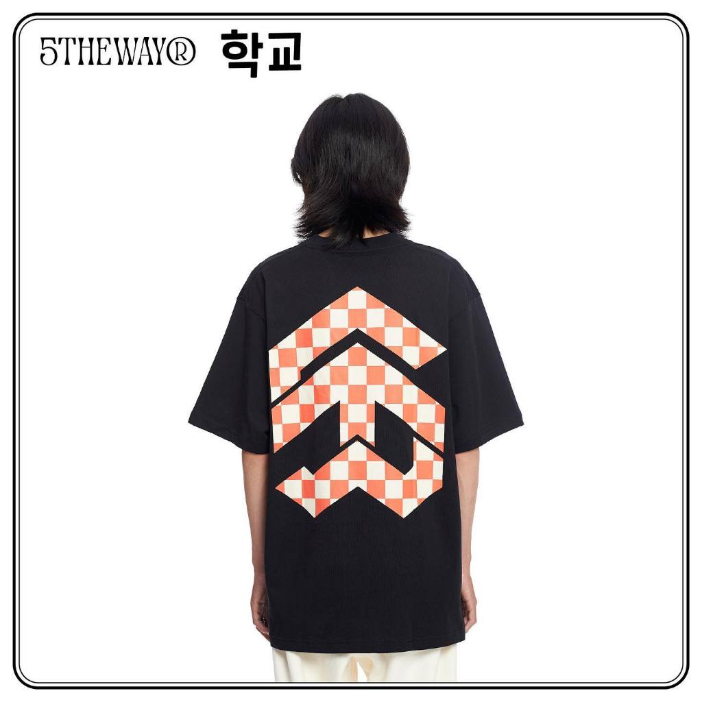 Áo thun tay ngắn họa tiết caro 5THEWAY /checkerboard/ NEW TEE