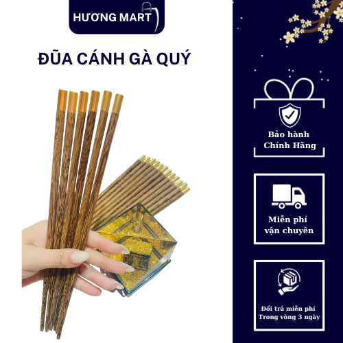 [GIA DỤNG HƯƠNG MART] BỘ ĐŨA GÀ 10 ĐÔI GỖ ĐÀN HƯƠNG ĐỎ CAO CẤP - XUẤT NHẬT - KHÔNG ẨM MỐC - KHÔNG HOÁ CHẤT