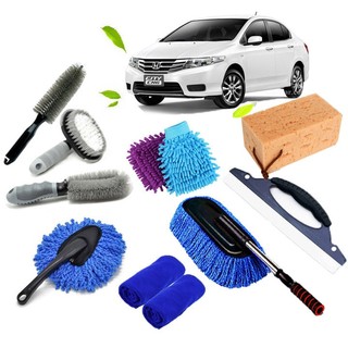 Set 11 Món Bộ Dụng Cụ Chăm Sóc Vệ Sinh Làm Đẹp Ô Tô (Xanh)