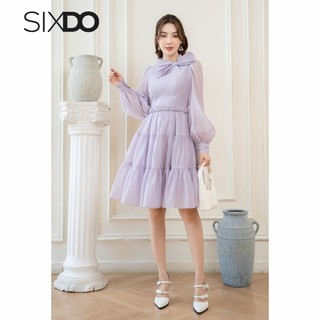 Đầm tơ dáng xòe sixdo
