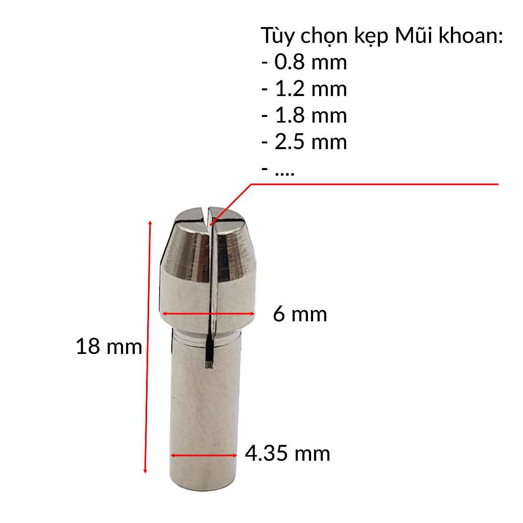 Đầu kẹp mũi khoan mini 6x18mm
