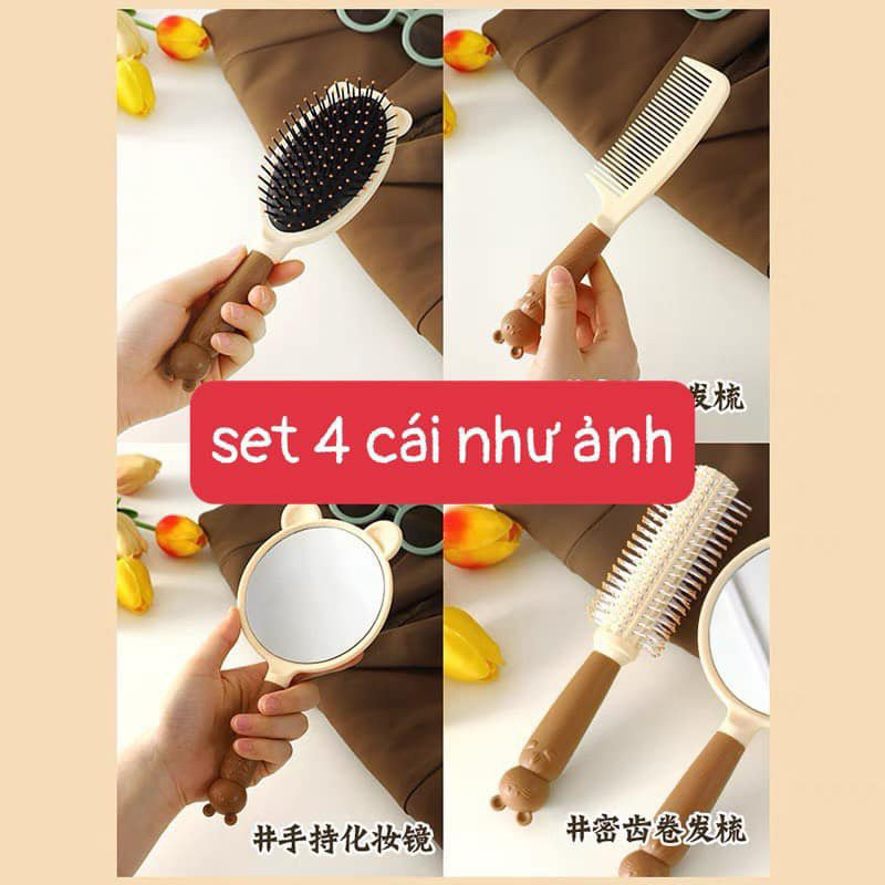 SET GƯƠNG LƯỢC 4 MÓM CAO CẤP