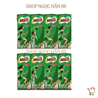  Combo 2 Lốc Sữa Lúa Mạch MiLo Nestle Có Đường  8 hộp x 180ml  