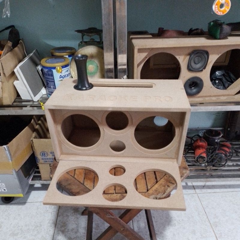 Vỏ thùng loa thô 2bass 16 cắt mạch k10 không hôc mạch