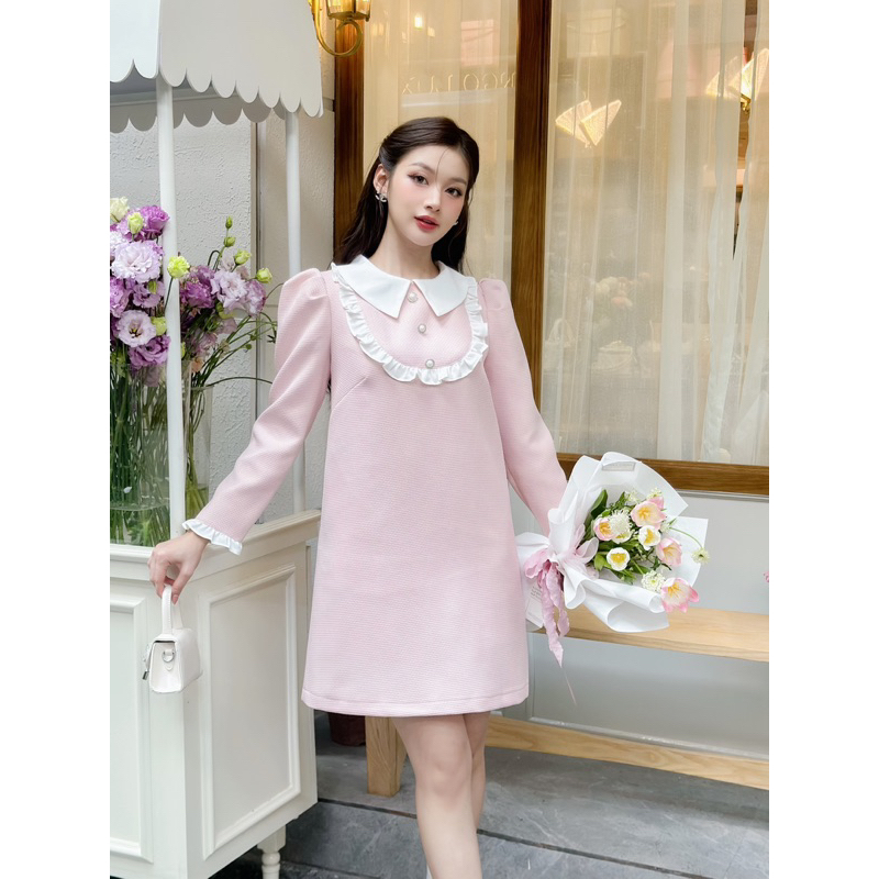 Cici Dress - Váy dài tay cổ bèo DTm