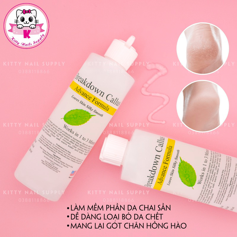 Gel ủ chà gót break down và tẩy tế bào chết mùi dịu nhẹ