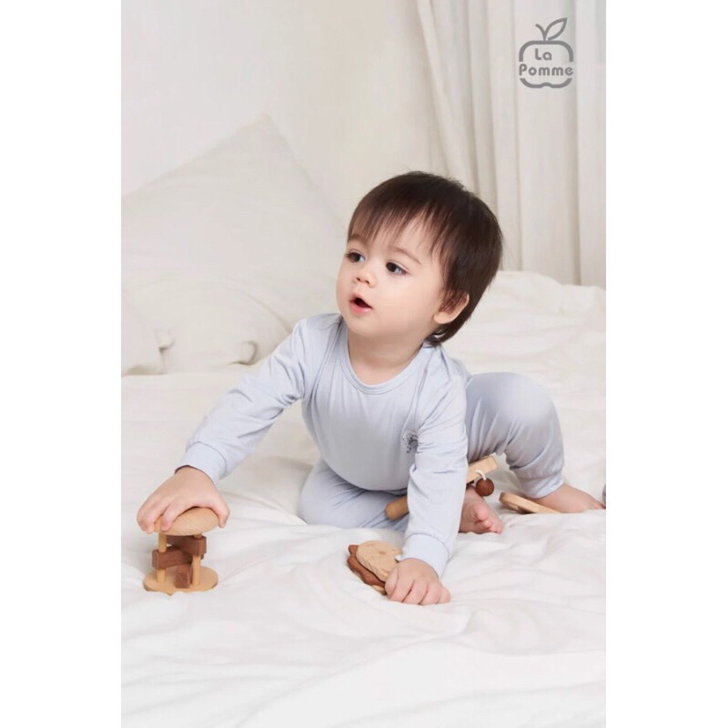 LA POMME Bộ dài tay bồng bềnh và chú chó mũ nồi hãng La pomme