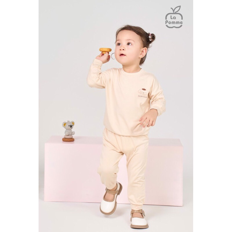 LA POMME Bộ dài tay bồng bềnh và chú chó mũ nồi hãng La pomme
