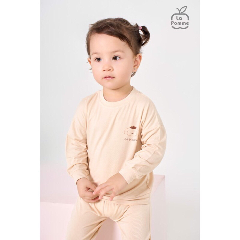 LA POMME Bộ dài tay bồng bềnh và chú chó mũ nồi hãng La pomme