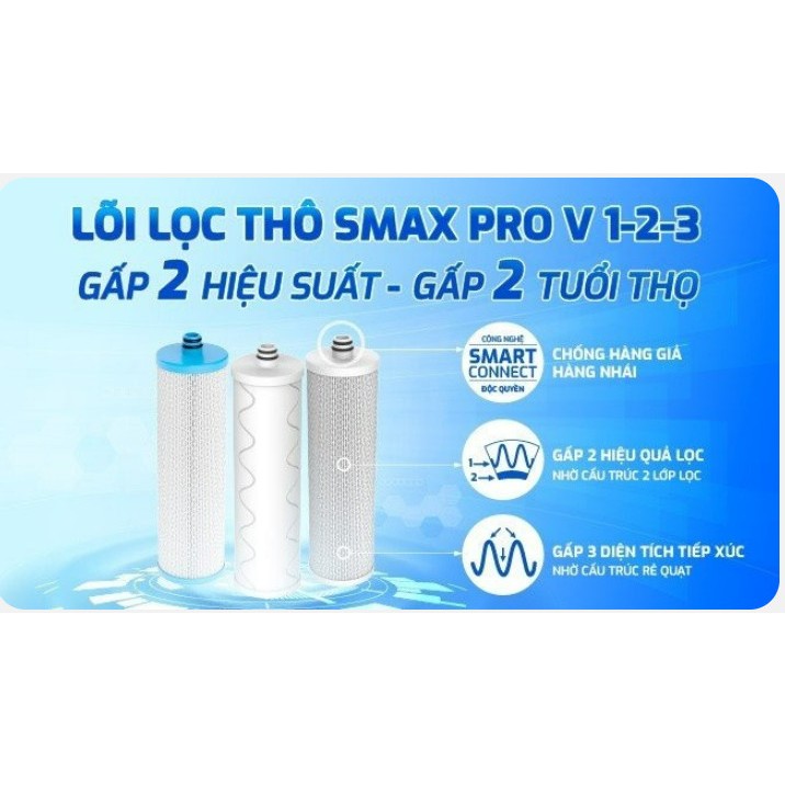 Bộ 3 Lõi lọc nước KAROFI 123 SMAX PRO V dùng cho KAQ-D58, KAQ-U96, KAD-L56, KAE-S85...