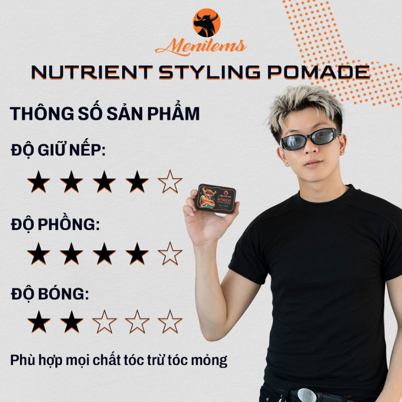 Sáp dưỡng và tạo kiểu tóc nam Menitems 50gr - 100gr - Celeman