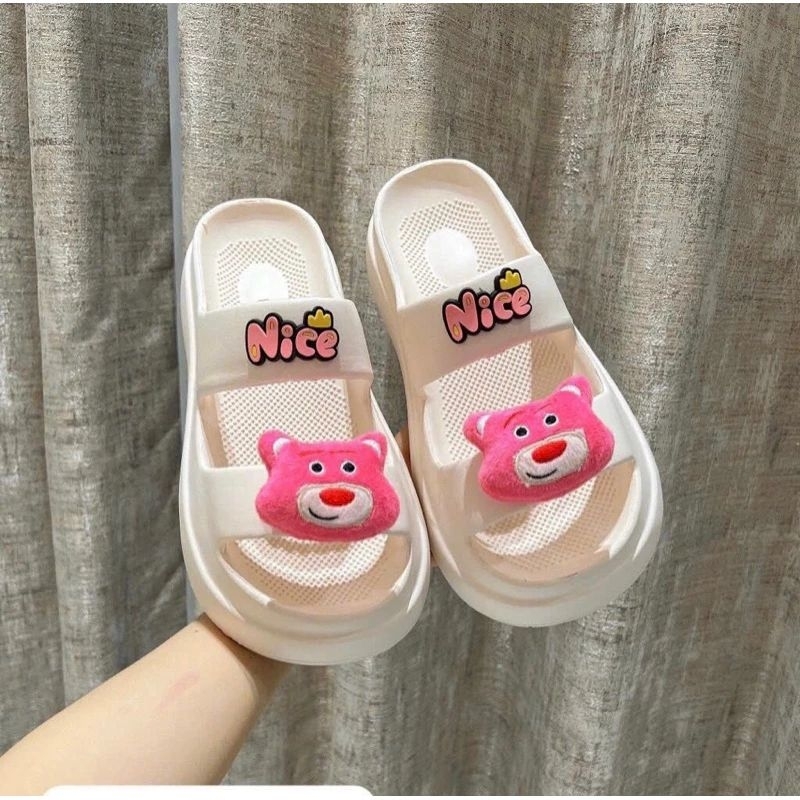 Dép hai quai chú chó dễ thương nhiều màu đế cao 5cm