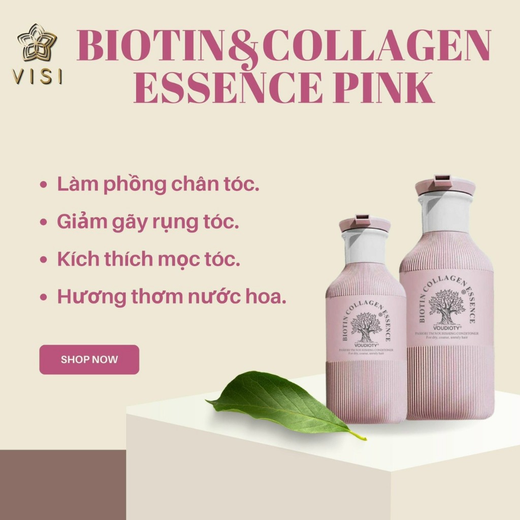 Dầu gội xả phục hồi hương nước hoa Biotin Collagen Voudioty Pink 500ML