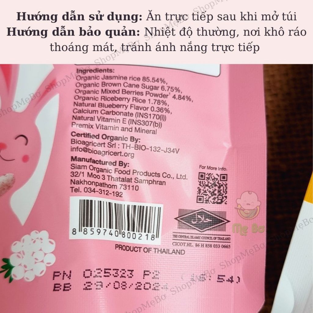 BÁNH GẠO HỮU CƠ NOBI NOBI 8M+ 15g