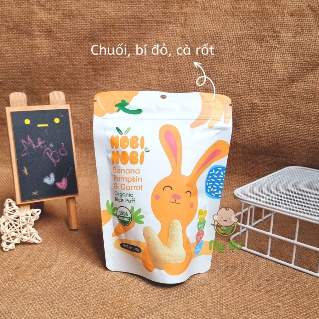 BÁNH GẠO HỮU CƠ NOBI NOBI 8M+ 15g