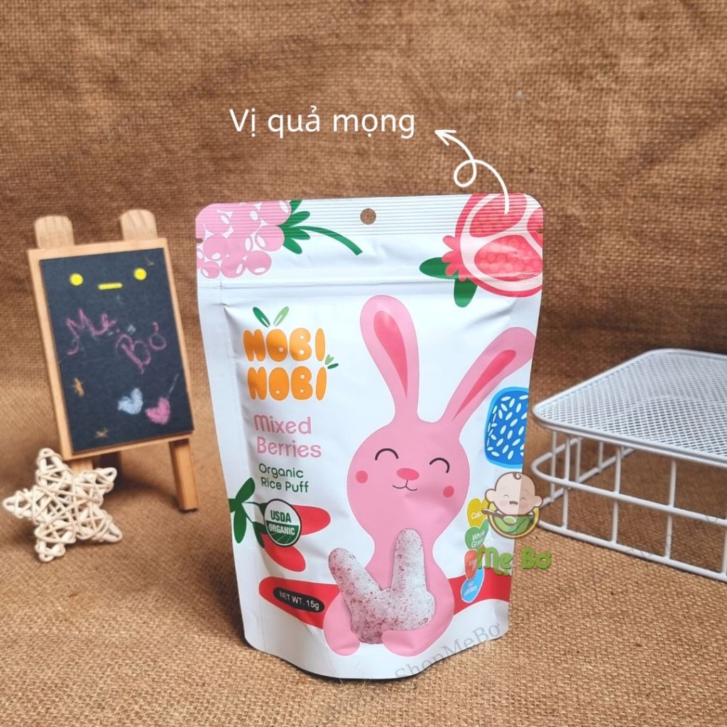 BÁNH GẠO HỮU CƠ NOBI NOBI 8M+ 15g