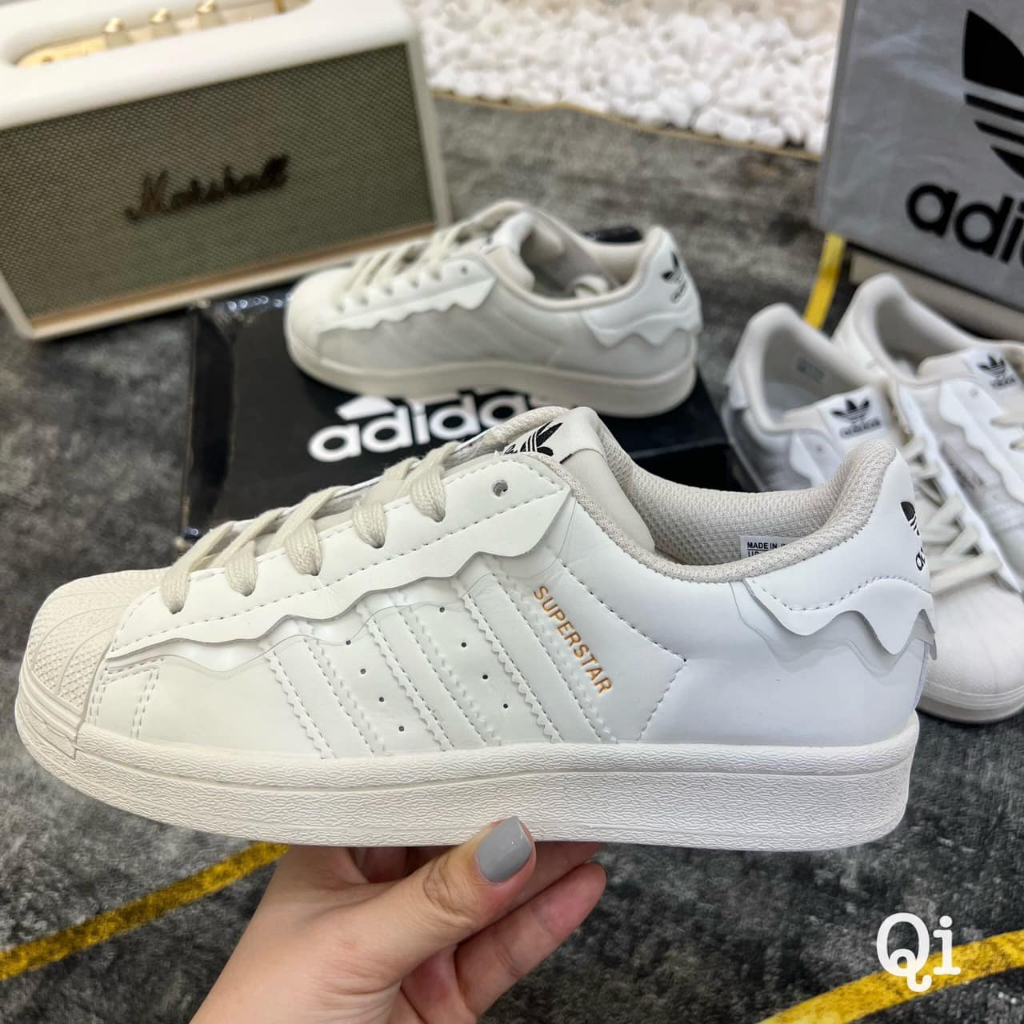Giày thể thao trắng nữ adidas sò superstar hàng cao cấp full box bill