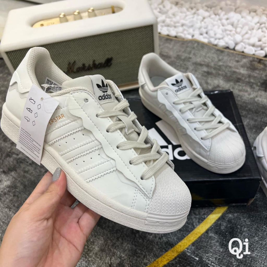 Giày thể thao trắng nữ adidas sò superstar hàng cao cấp full box bill