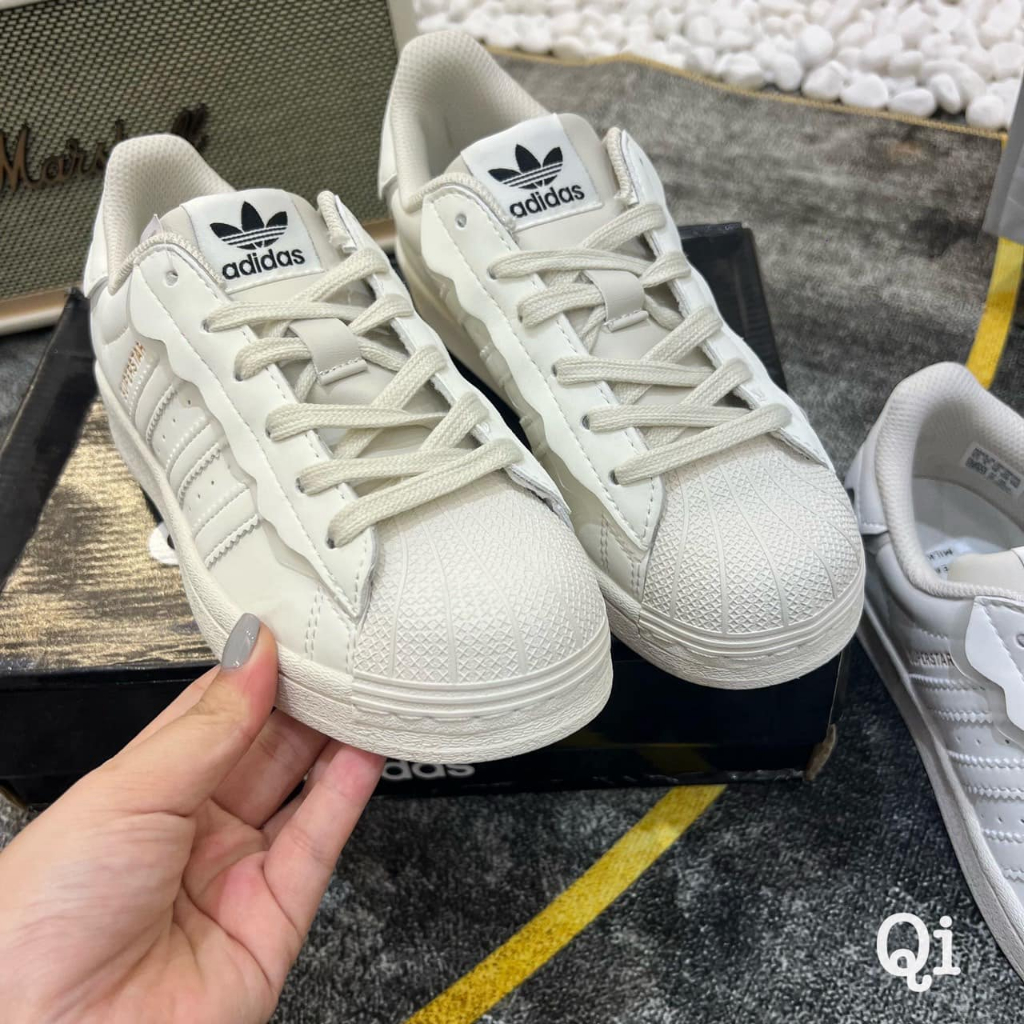 Giày thể thao trắng nữ adidas sò superstar hàng cao cấp full box bill