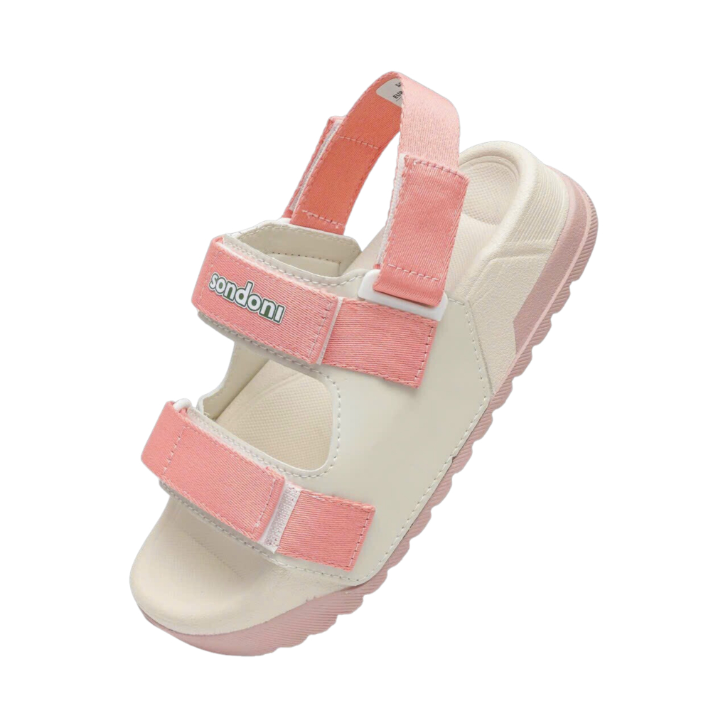 Giày Sandal Nữ Sondoni 2 Quai Ngang Be Phối Hồng Phấn Siêu Nhẹ Siêu Bền Siêu Dễ Thương - Tặng kèm vớ