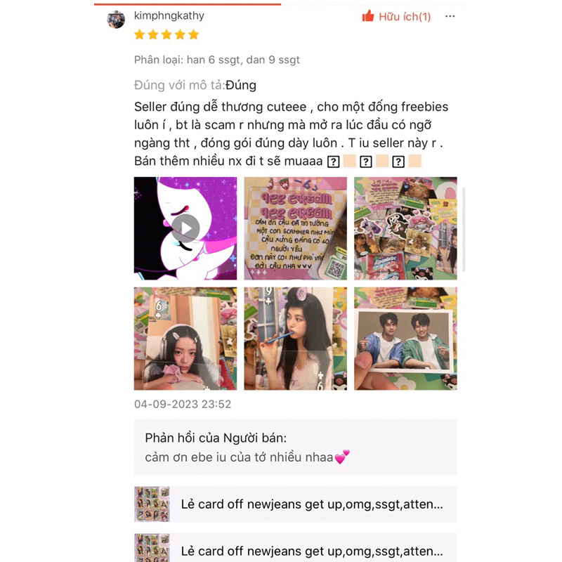 Lẻ card off newjeans get up,omg,ssgt,linexfriend