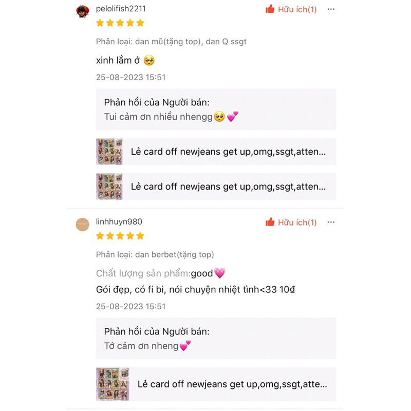 Lẻ card off newjeans get up,omg,ssgt,linexfriend