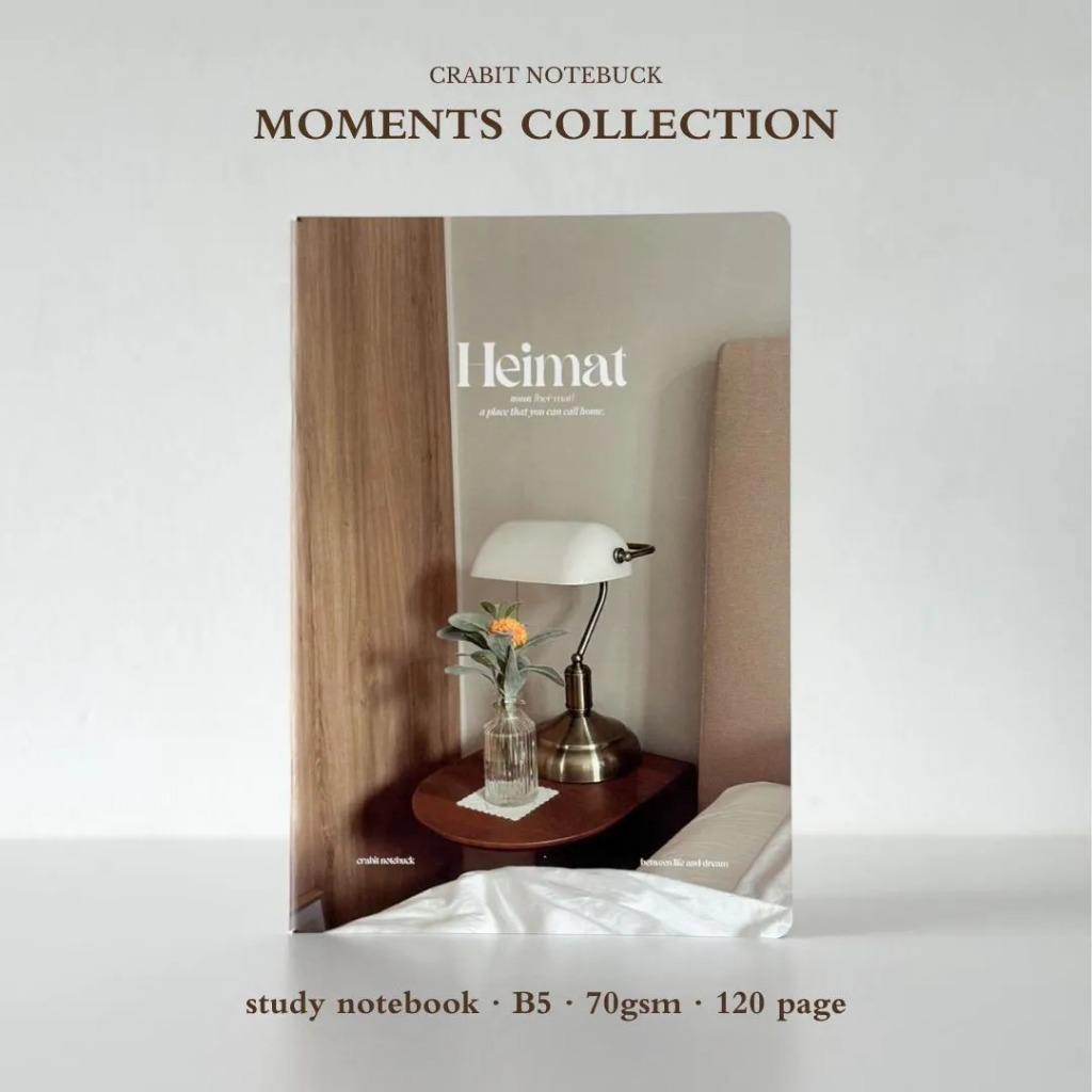 Vở kẻ ngang CRABIT MOMENTS Collection 80 120 trang B5 70gsm phong cách aesthetic thơ mộng