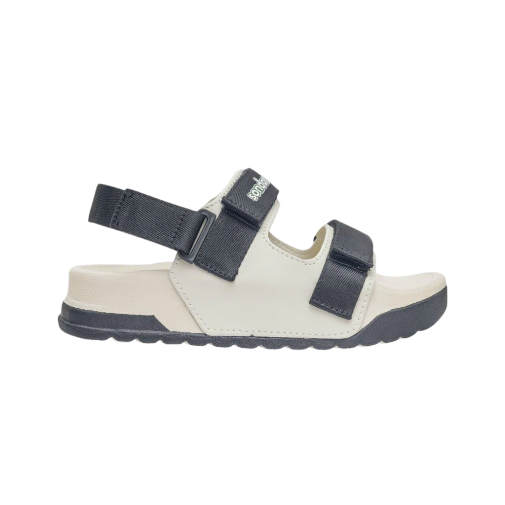 Giày Sandal Nữ S1 2 Quai Ngang Be Phối Xám Siêu Nhẹ Siêu Bền Siêu Dễ Thương - Tặng kèm vớ