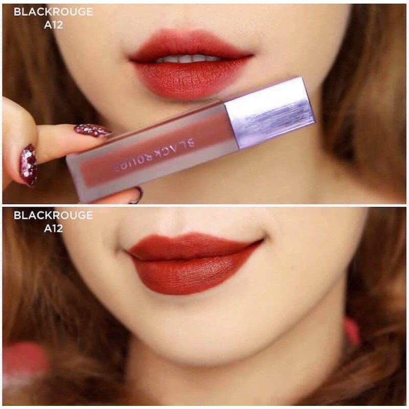 Son kem lì Black Rouge A12, chất son mềm, mịn, mướt, bền màu lâu, không gây cảm giác nứt nẻ khô môi