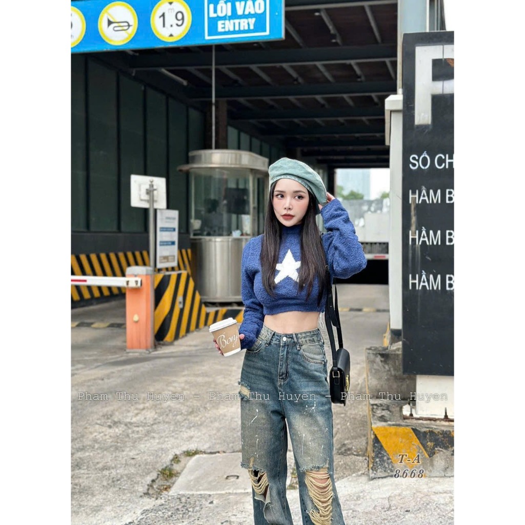 Áo len lông Glandie in hình ngôi sao