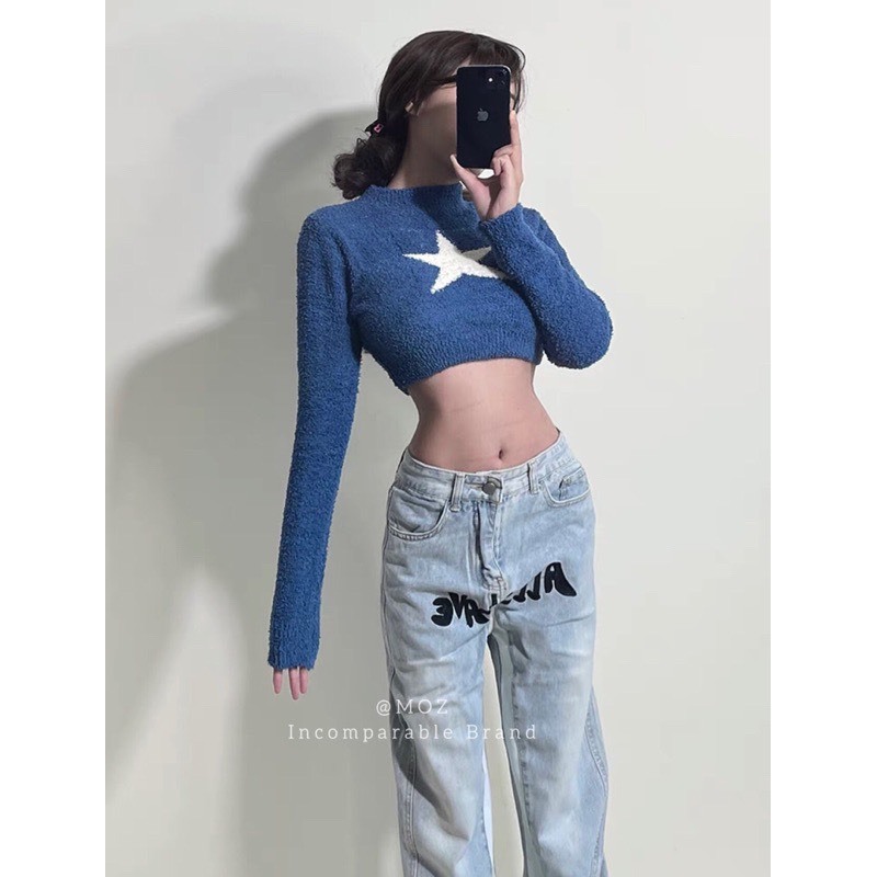 Áo len lông Glandie in hình ngôi sao