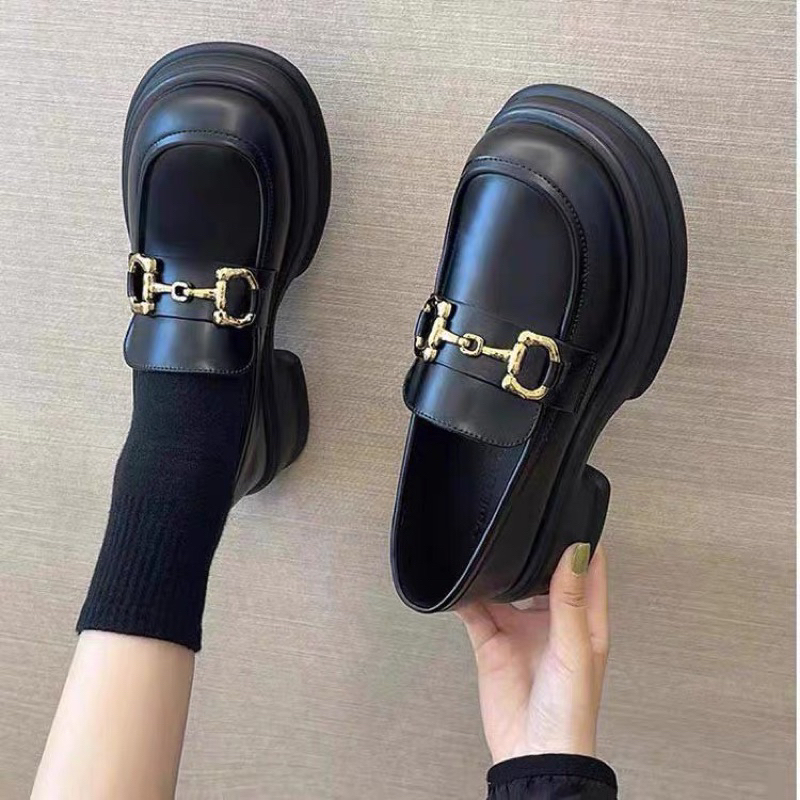 Giày MOCA nữ búp bê tăng chiều cao chất da mềm êm chân